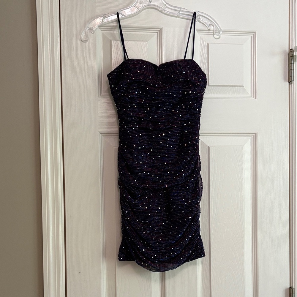 lulu’s blue/purple homecoming mini dress size xs